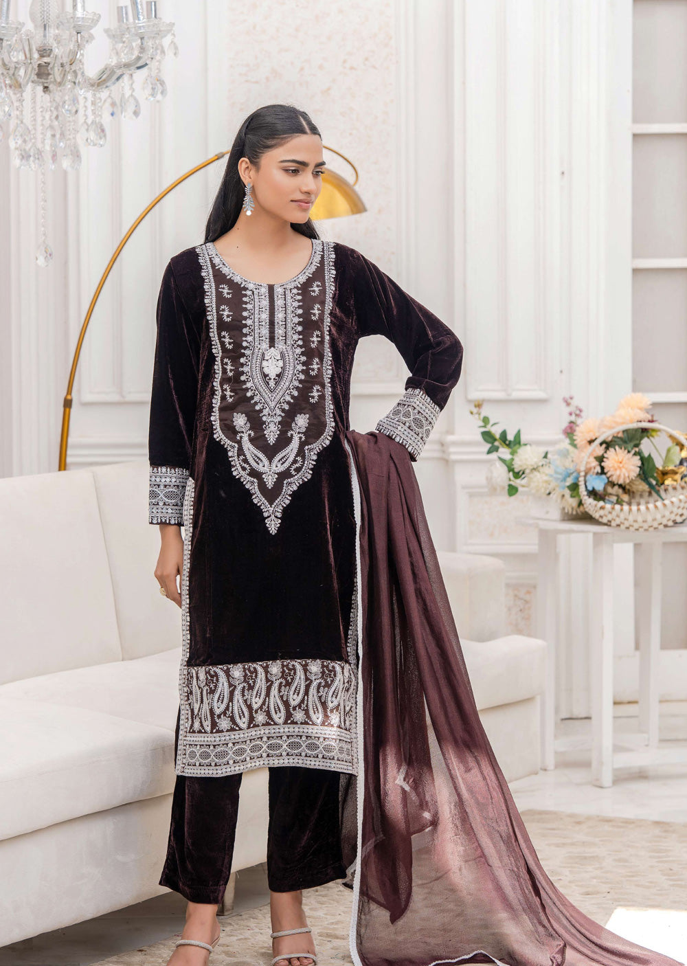 RGZ7110 Readymade - Luxury winter Velvet Suit 2025 - Memsaab Online