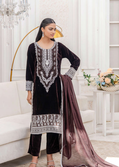 RGZ7110 Readymade - Luxury winter Velvet Suit 2025 - Memsaab Online