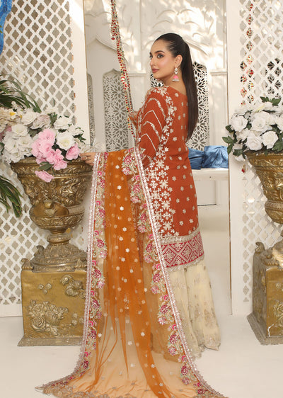 ZN1951 Rust Readymade Chiffon Suit - Memsaab Online