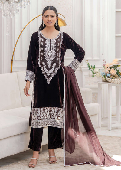 RGZ7110 Readymade - Luxury winter Velvet Suit 2025 - Memsaab Online