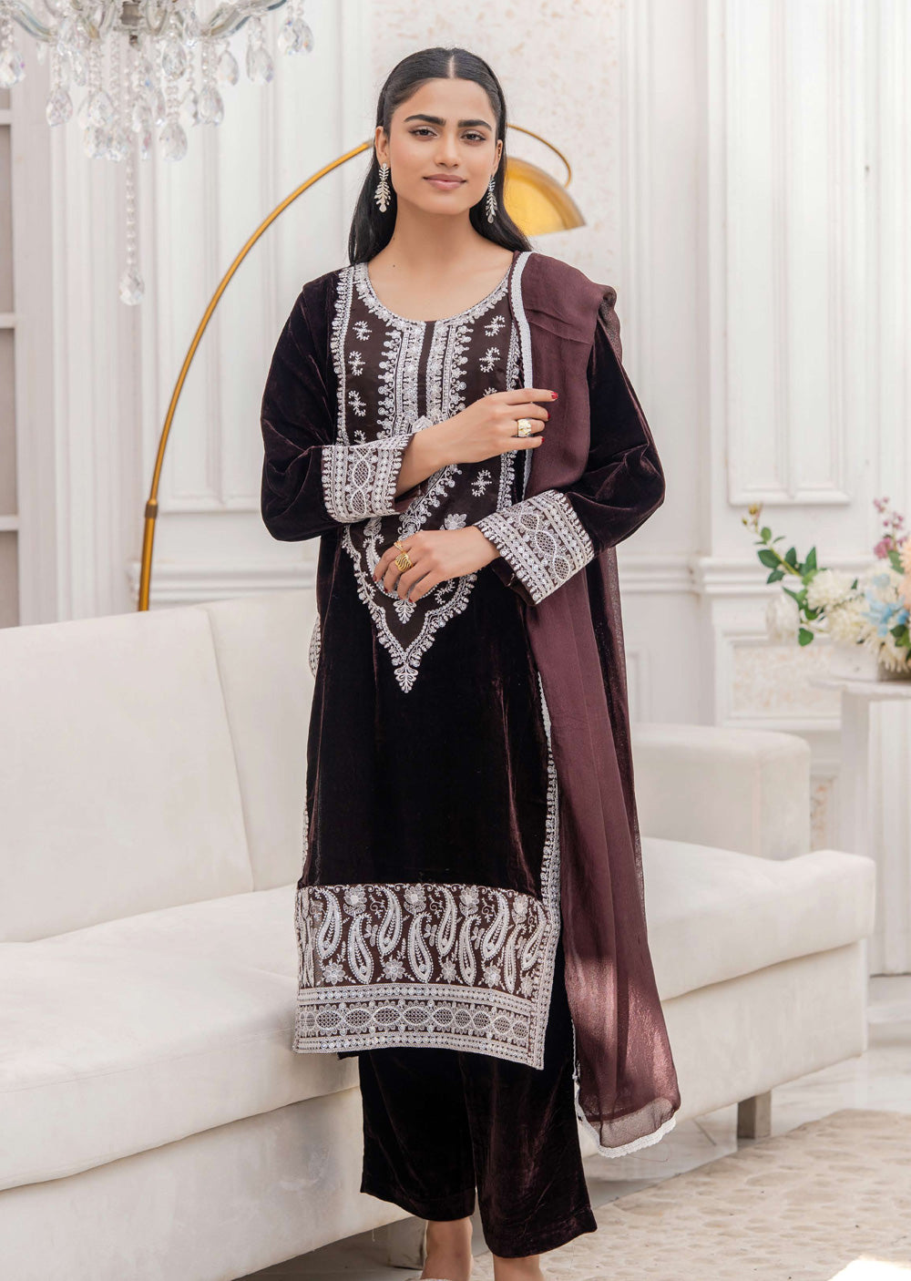 RGZ7110 Readymade - Luxury winter Velvet Suit 2025 - Memsaab Online