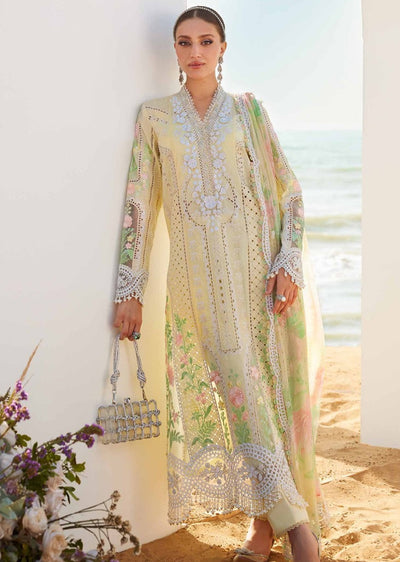 MBEL-04-D-Unstitched Embroidered Lawn Suit Maria B 2025 - Memsaab Online