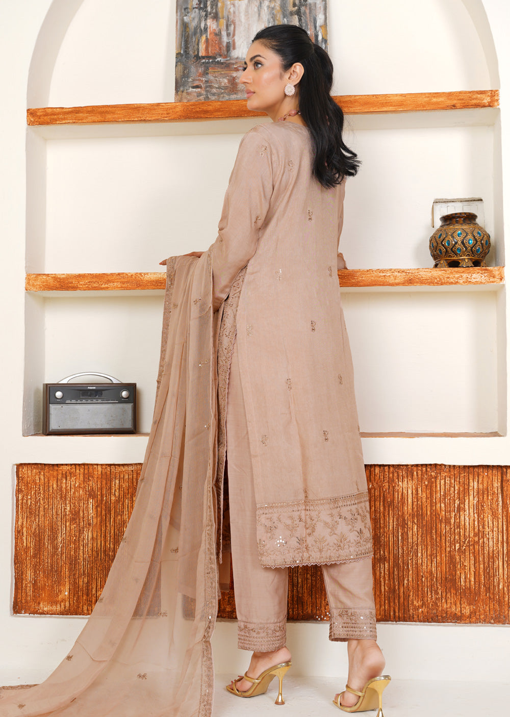 ATR-1138- Readymade Sehrish B Korian Silk - Memsaab Online