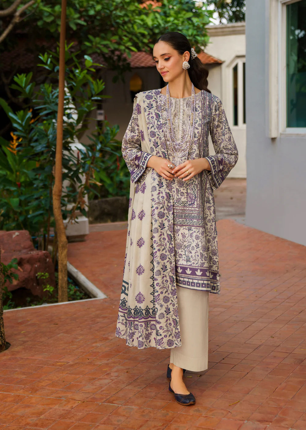 Balmy - Readymade 3 Piece Cotton Suit - Memsaab Online