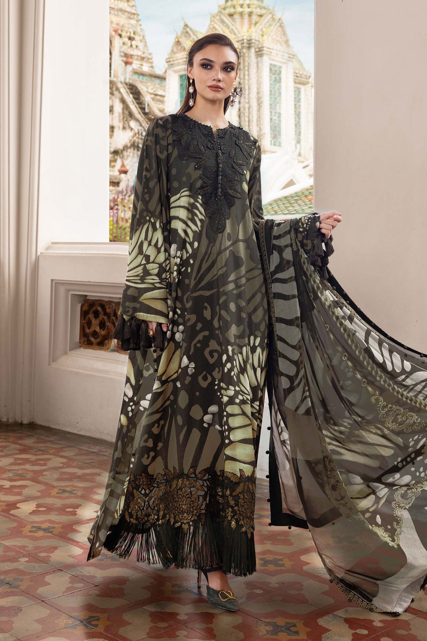 MPT-2809-A Unstitched - Maria B MPRINTS Collection 2025 - Memsaab Online