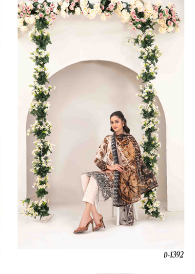 TWD-1392 Readymade Haliyah Tawakkal Lawn Suit 2025 - Memsaab Online