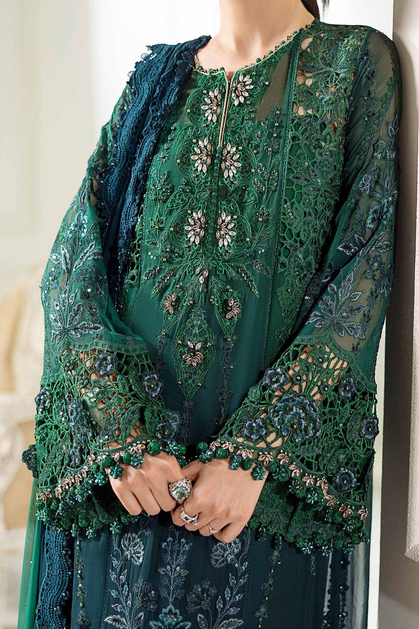 MPC-25-106-Unstitched Embroidered Chiffon Suit Maria B 2025 - Memsaab Online