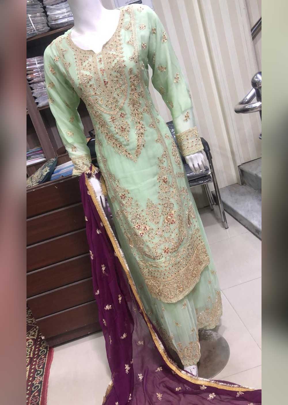 SHAZ6565 Mint Readymade Mother & Daughter Palazzo Suit - Memsaab Online