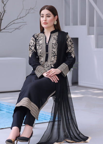 HK333 - Readymade China stone linen Outfit 2025 - Memsaab Online