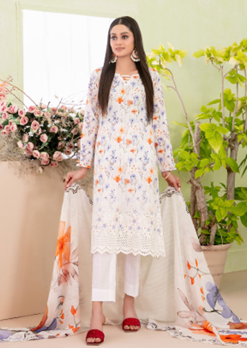 TWD-1715-Readymade Erva Tawakkal Lawn Suit 2025 - Memsaab Online