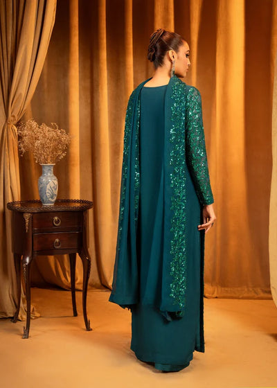 DLU5087-Aquamarine - Meeral Luxe - Readymade Organza Suit - Memsaab Online