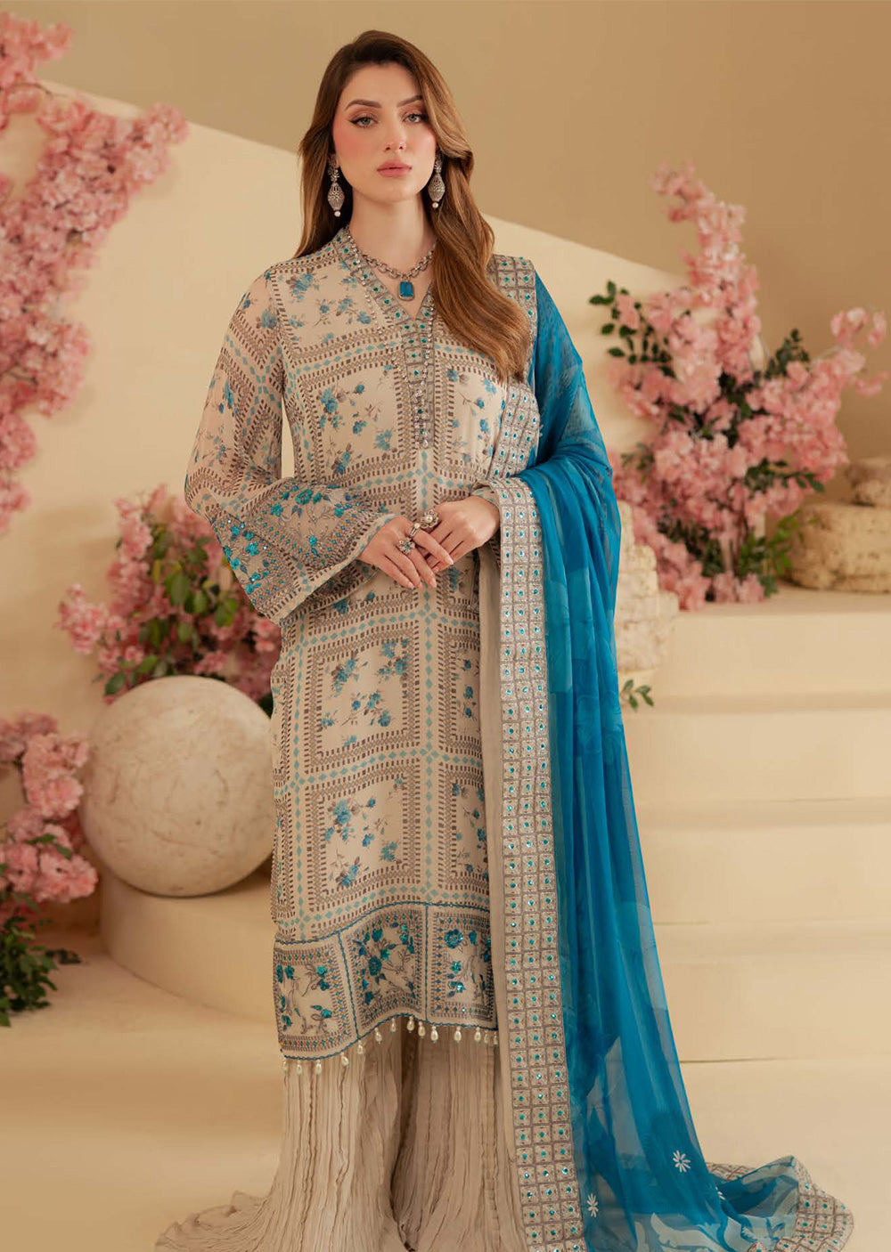 AM-17 Nureh Amaya Lux Chiffon Suit - Memsaab Online