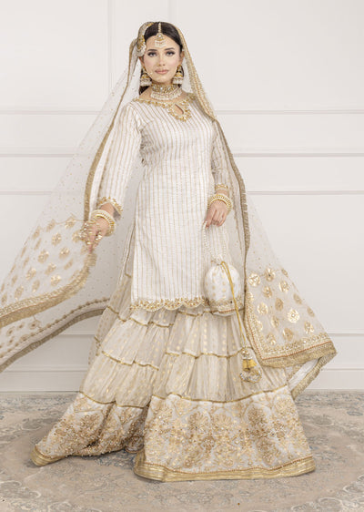 SRB1204 - Mallika - Off White Sehrish.B Designer - Memsaab Online