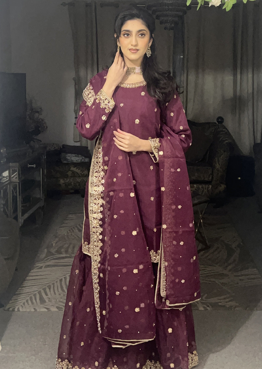 SRB1305 - Bano - Purple - Sehrish.B Designer - Memsaab Online