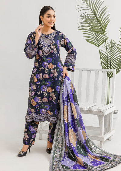 RLK-04-R - Readymade - Rangz Khaddar Winter Suit 2025 - Memsaab Online