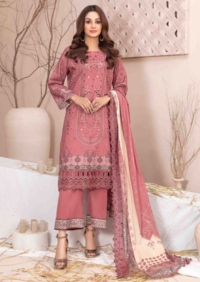 D-2604 - Unstitched - Ursiya Embroidered Lawn by Tawakkal 2024 - Memsaab Online