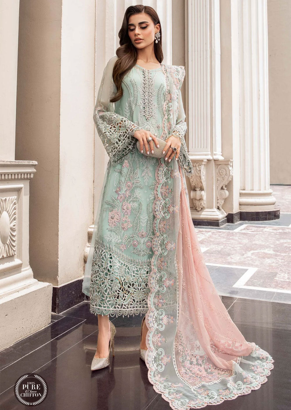 MPC-23-104 - Unstitched - Maria B Chiffon Collection 2023 - Memsaab Online