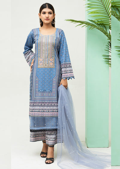 RTJ-04 - Readymade - Rangz Printed Lawn Suit 2025 - Memsaab Online