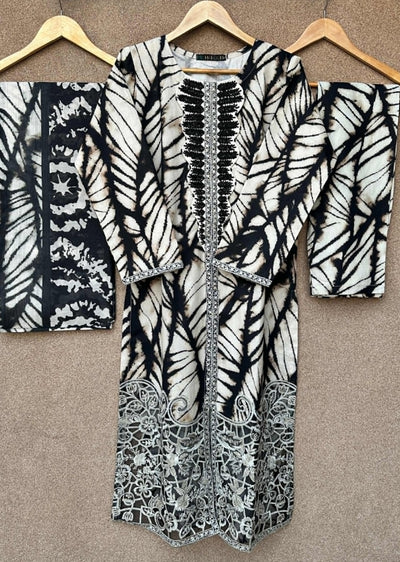 HNR-04 - Offwhite - Readymade - Haroon Cotton Printed Suit 2025 - Memsaab Online