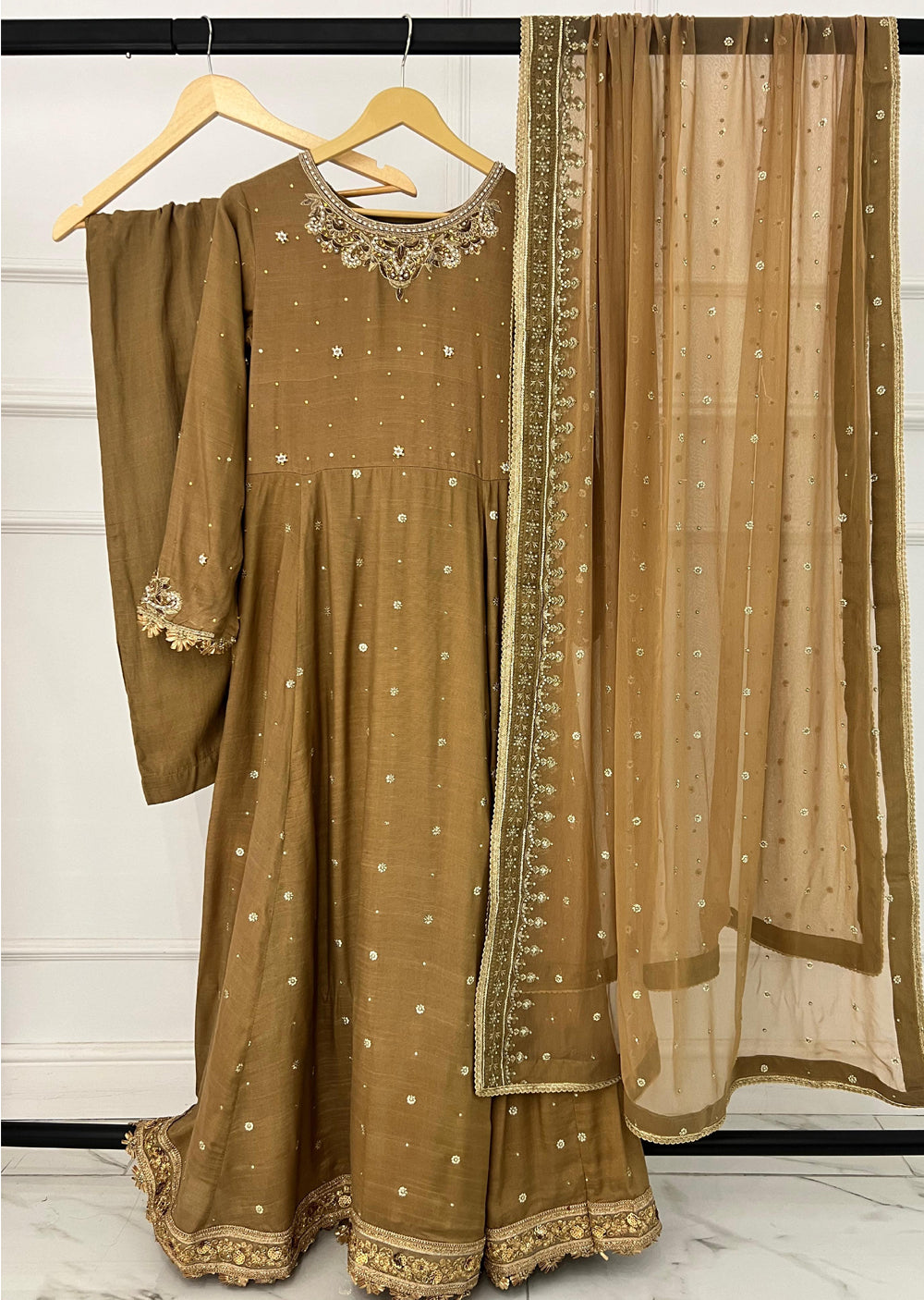 SRB1223 - Zarina - Olive- Sehrish.B Designer - Memsaab Online