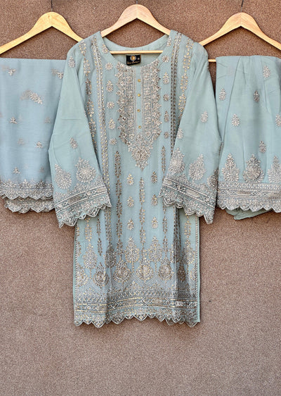 UJK-01 - Mint - Readymade - Florine Chiffon Suit 2025 - Memsaab Online