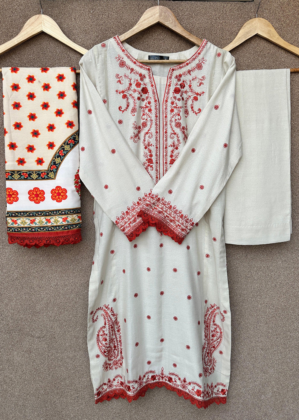 PSH-16348 - Readymade Shaposh Karandi Linen Suit 2025 - Memsaab Online