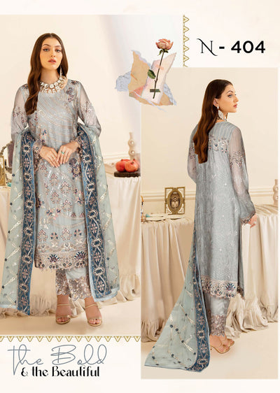 N-404-R - Readymade - Ramsha Nayab Weightless Chiffon Vol 4 2024 - Memsaab Online