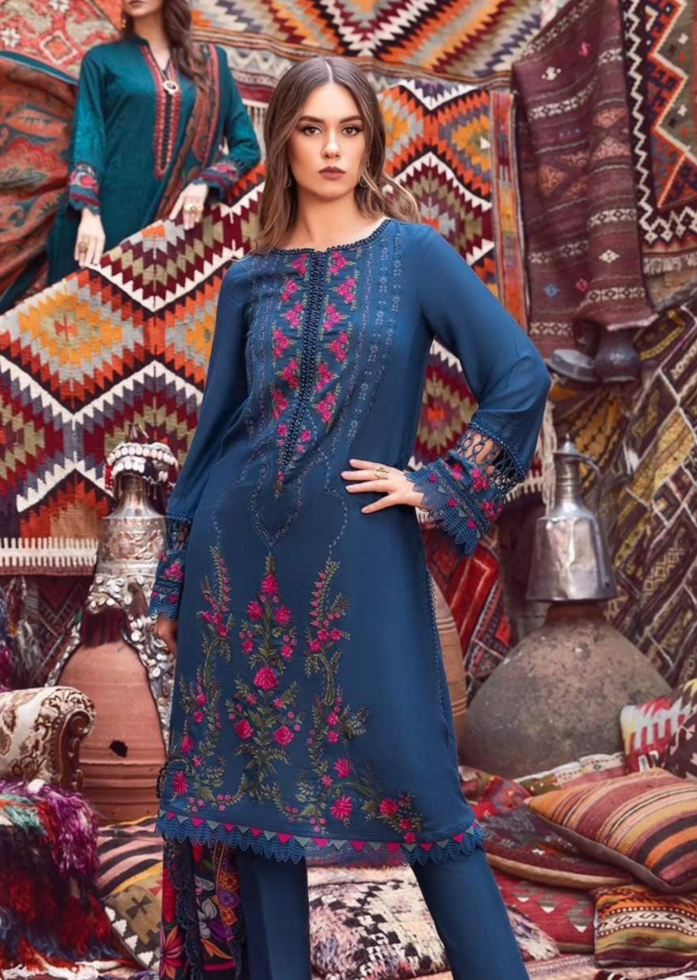 MPT-04-B - Unstitched - M.Prints Winter Collection 2023 - Memsaab Online