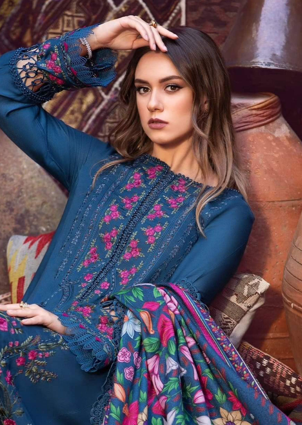 MPT-04-B - Unstitched - M.Prints Winter Collection 2023 - Memsaab Online