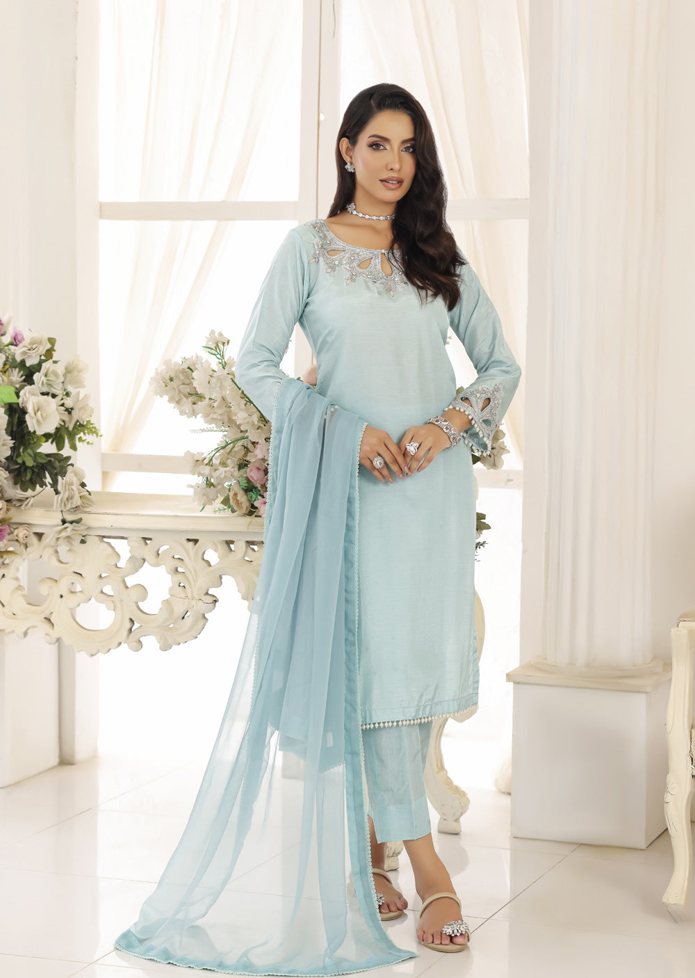 ASB-11 - Frozi Readymade Raw Silk - Memsaab Online