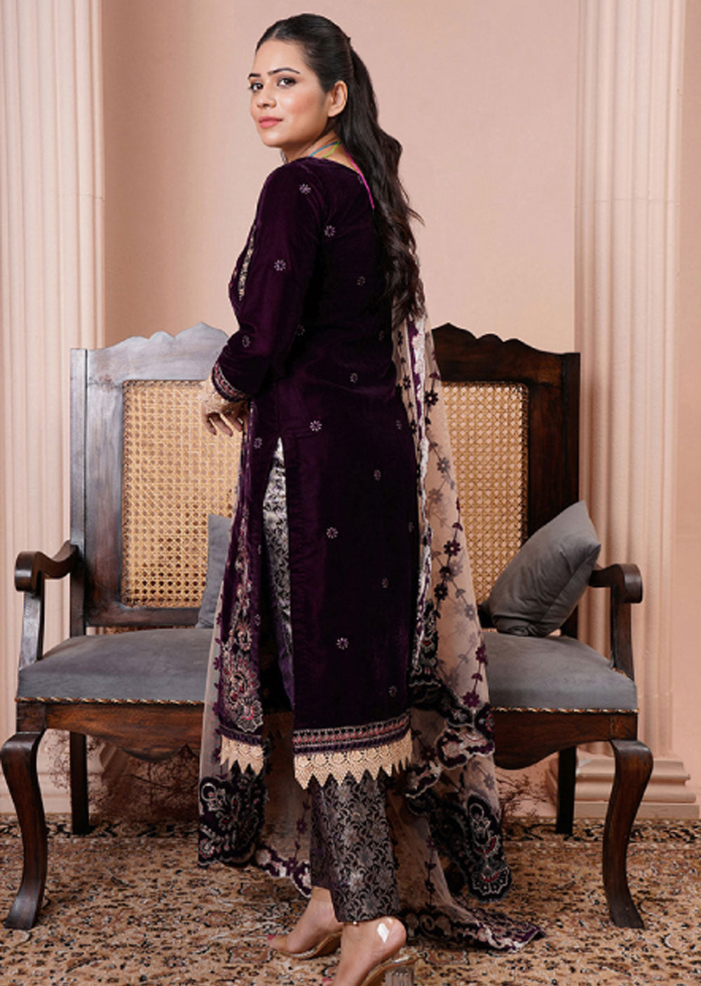 HN-04 - Unstitched - Hina Embroidered Collection 2023 - Memsaab Online