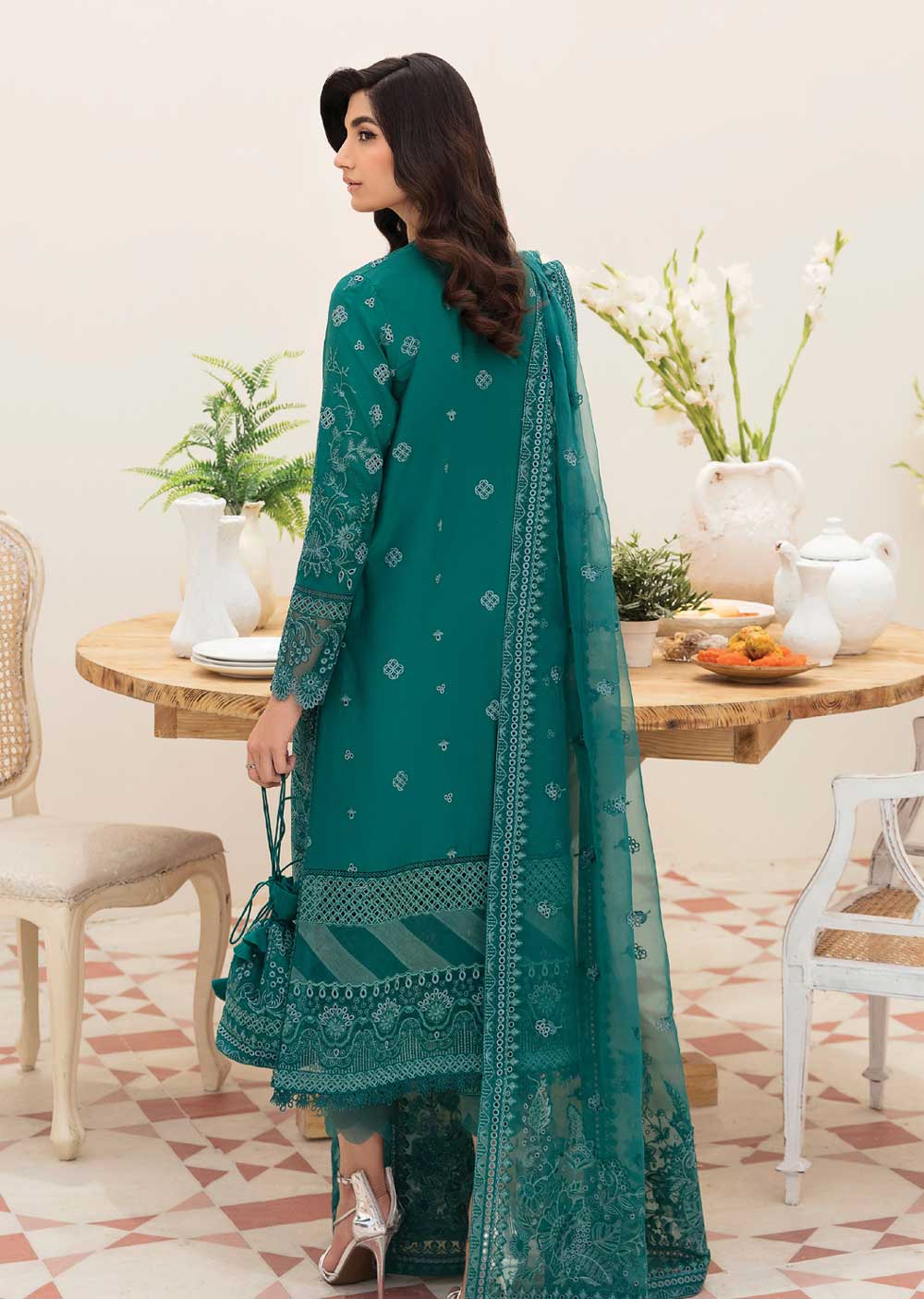 ACL-04-R - Tiffany Blue - Readymade - Chickenkari Lawn Collection by Afrozeh 2023 - Memsaab Online