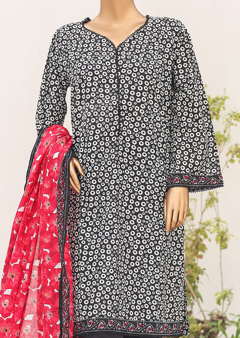 BNS-104 Bin Saeed Printed Cotton Lawn Suits 2024 - Memsaab Online