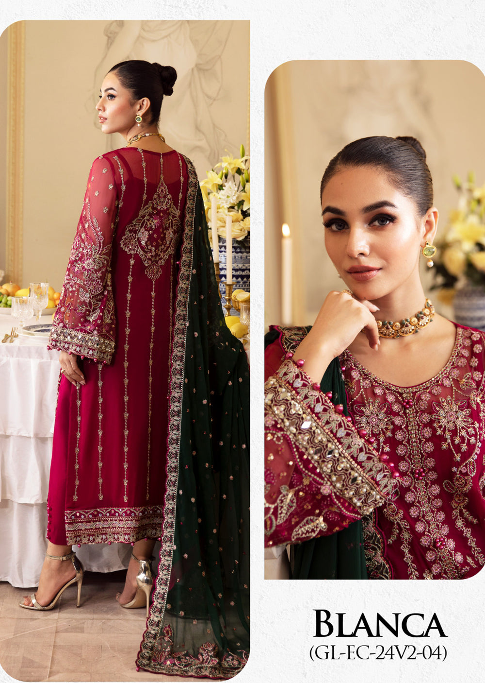 GLEC-04 - Blanca - Unstitched - Gulaal Embroidered Chiffon Collection 2024 - Memsaab Online