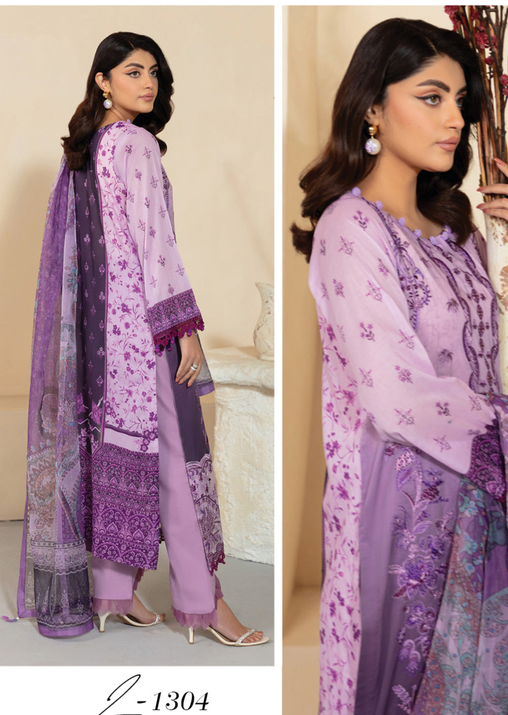 RMSHO-04 - Unstitched - Ramsha Mashaal Luxury Lawn Vol 13 - Memsaab Online