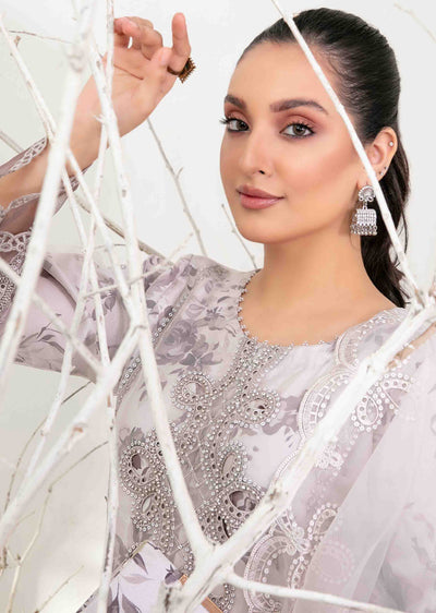 YSN-4031 - Unstitched - Yasna Embroidered Fancy Organza Suit 2025 - Memsaab Online