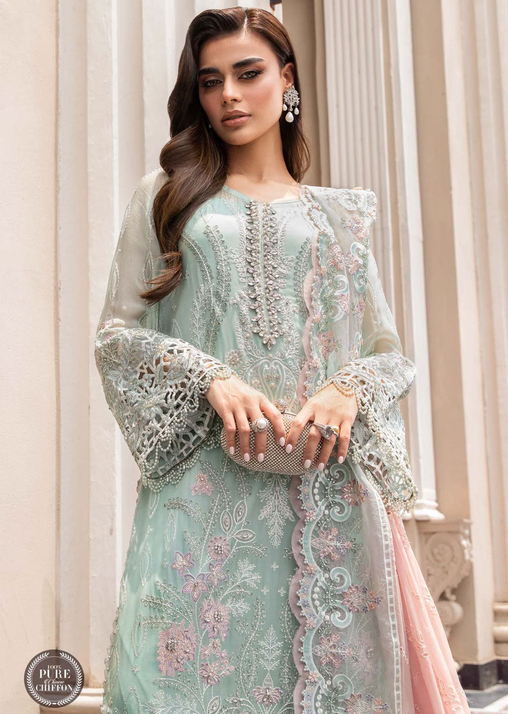 MPC-23-104 - Unstitched - Maria B Chiffon Collection 2023 - Memsaab Online