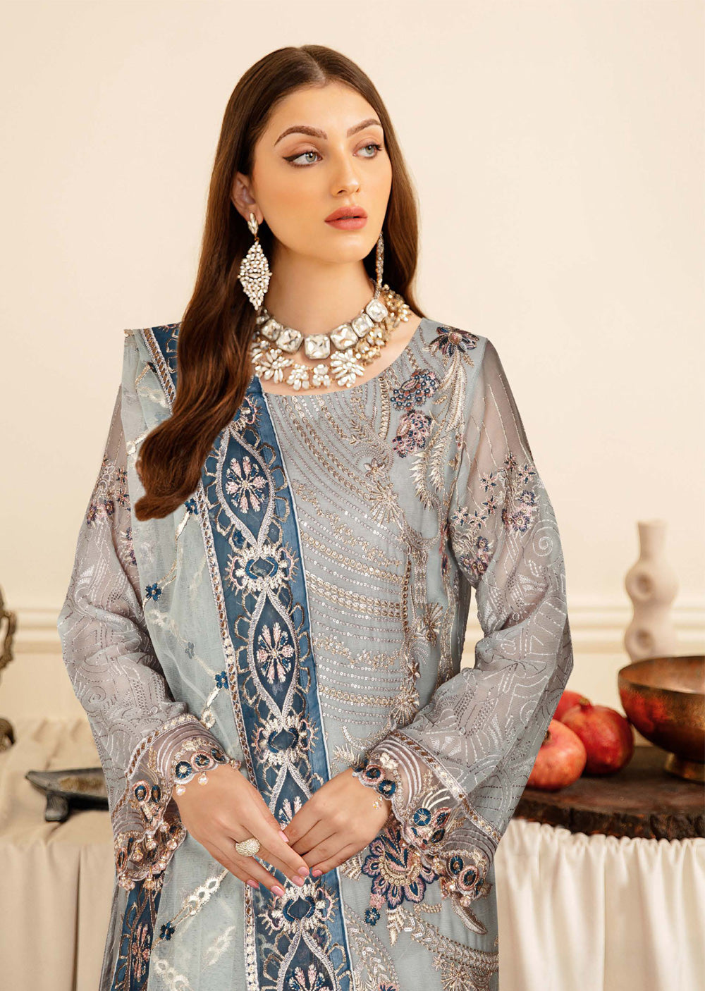 N-404-R - Readymade - Ramsha Nayab Weightless Chiffon Vol 4 2024 - Memsaab Online