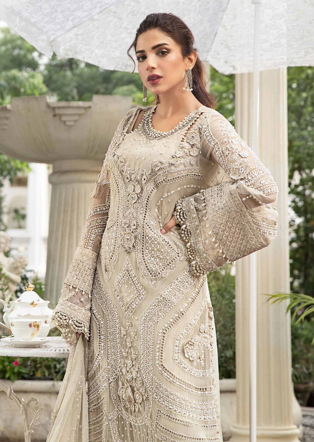 MPC-24-104 - Unstitched - Maria B Embroidered Chiffon 2024 - Memsaab Online