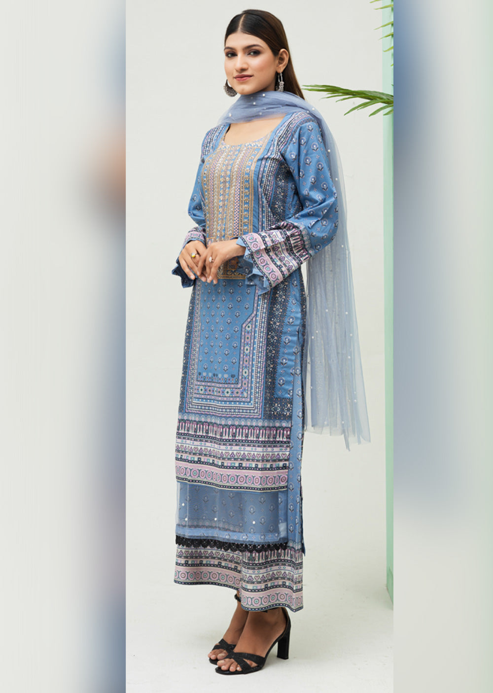 RTJ-04 - Readymade - Rangz Printed Lawn Suit 2025 - Memsaab Online