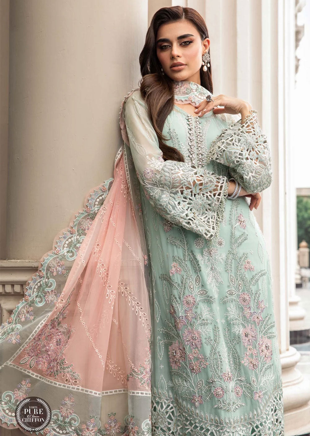 MPC-23-104 - Unstitched - Maria B Chiffon Collection 2023 - Memsaab Online