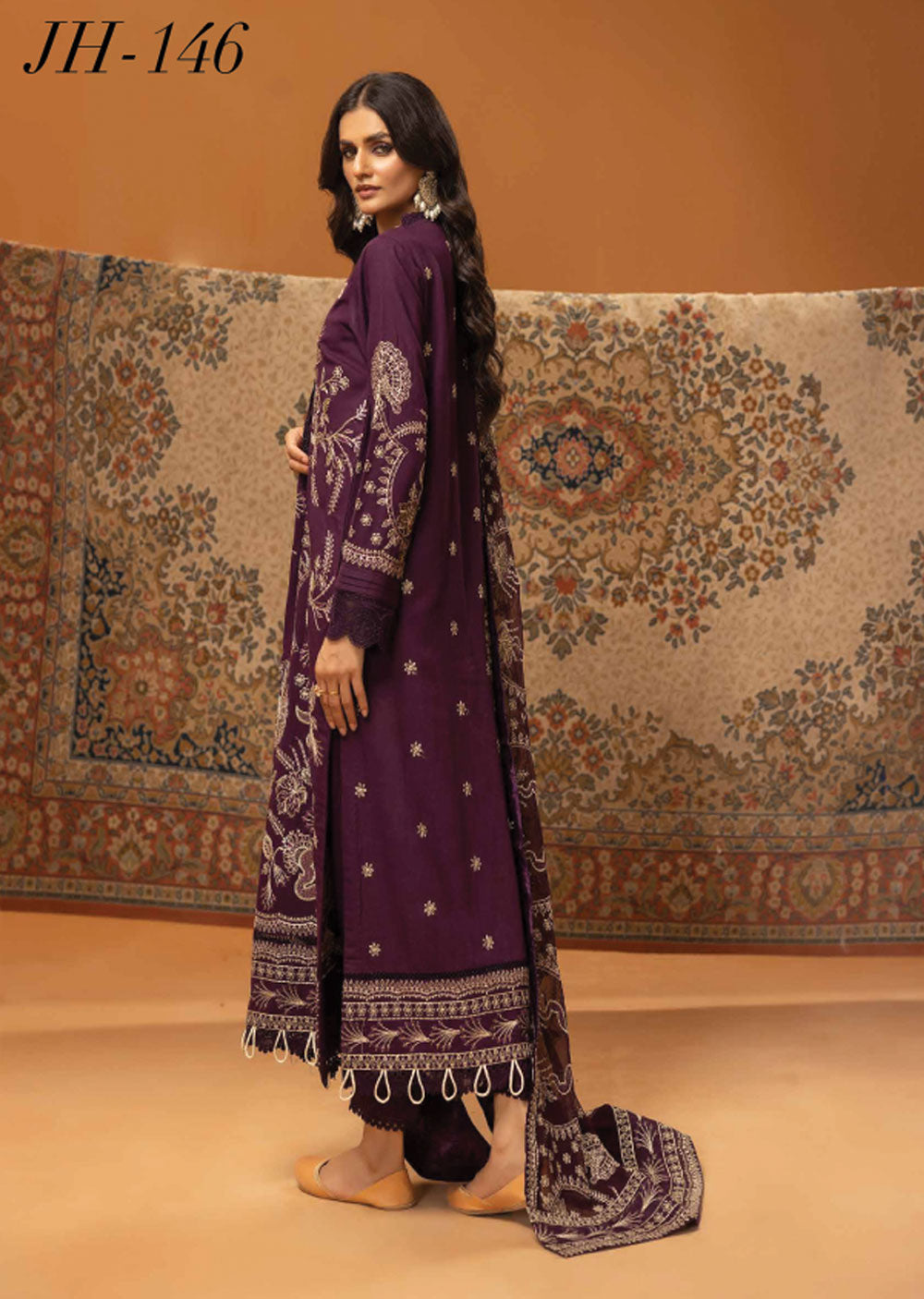 JH-145 - Unstitched - Grazia Collection by Johra 2024 - Memsaab Online