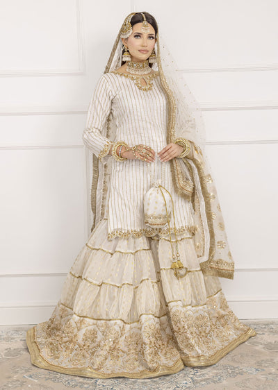 SRB1204 - Mallika - Off White Sehrish.B Designer - Memsaab Online