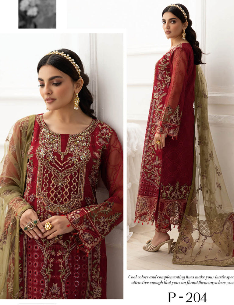 P-204- Unstitched - Dastoor by Ramsha Luxury Lawn Vol 2 - Memsaab Online
