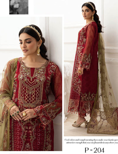 P-204- Unstitched - Dastoor by Ramsha Luxury Lawn Vol 2 - Memsaab Online