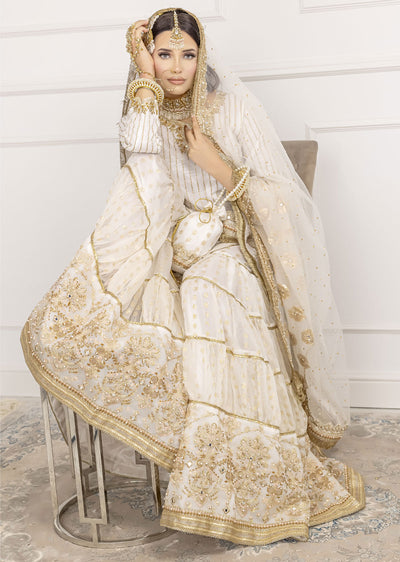 SRB1204 - Mallika - Off White Sehrish.B Designer - Memsaab Online