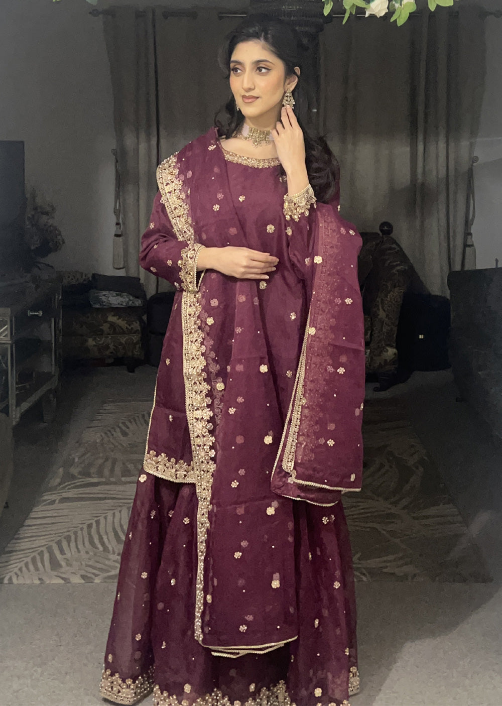 SRB1305 - Bano - Purple - Sehrish.B Designer - Memsaab Online