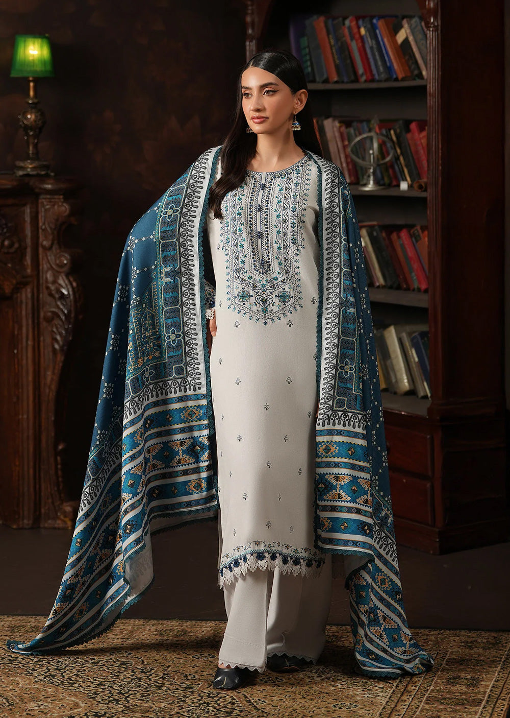 PSH-16347 - Readymade Shaposh Karandi Linen Suit 2025 - Memsaab Online