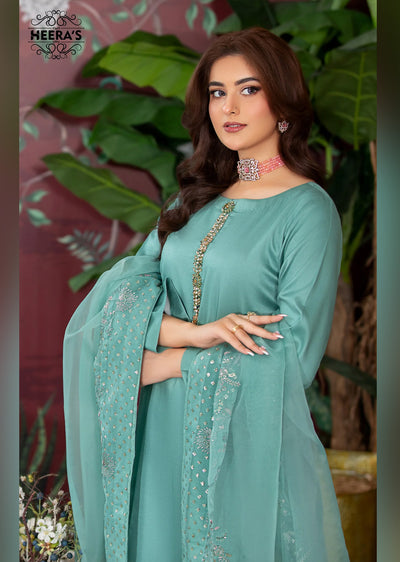 HSS-159 - Readymade Heeras Regal Green Suit - Memsaab Online