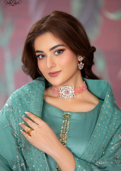 HSS-159 - Readymade Heeras Regal Green Suit - Memsaab Online